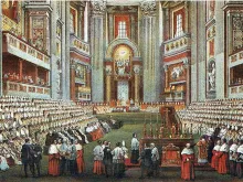 A contemporary depiction of the First Vatican Council.