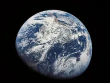 The earth, photographed by the crew of Apollo 8 in December 1968.
