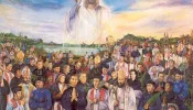 This work of art was displayed at St. Peter's on the occasion of the Vatican's celebration of the canonization of 117 Vietnamese martyrs on July 19, 1988.