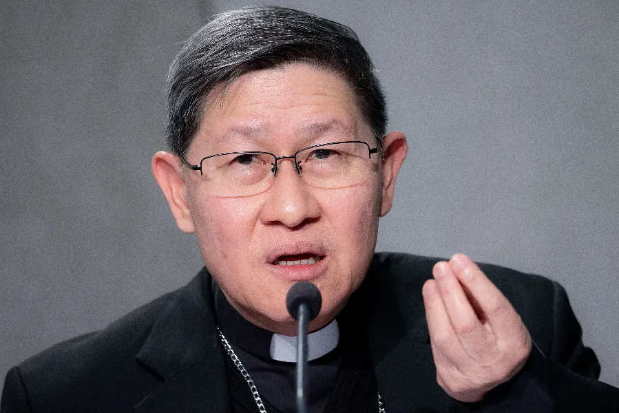 Cardinal Luis Antonio Tagle speaking at the Vatican on Oct. 21, 2021.?w=200&h=150