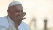 Pope Francis smiles during his general audience in St. Peter's Square Sept. 27, 2023.