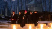 Religious leaders mark the 77th anniversary of the liberation of Auschwitz-Birkenau at the death camp, Jan. 27, 2022.