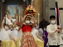 The procession in St. Peter's Basilica for the papal Mass marking 500 years of Catholicism in the Philippines on March 14, 2021.