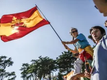 Spanish pilgrims at World Youth Day 2023 in Lisbon, Portugal, July 31, 2023.