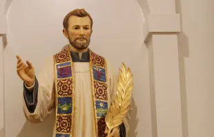 A statue of Blessed Stanley Rother at the new shrine in his honor in Oklahoma City. Joe Holdren/EWTN News
