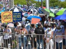 A march in San Juan to counter the imposition of a “gender perspective curriculum” in Puerto Rican schools held Aug. 14, 2021. Credit: Buenas Noticias/Rafy Colón.