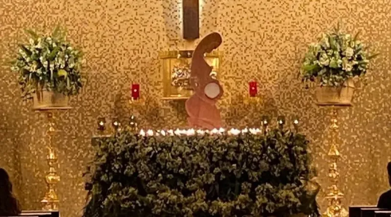 Pachamama image used as monstrance in Mexican parish