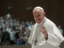 Pope Francis at the general audience on Aug. 18, 2021.