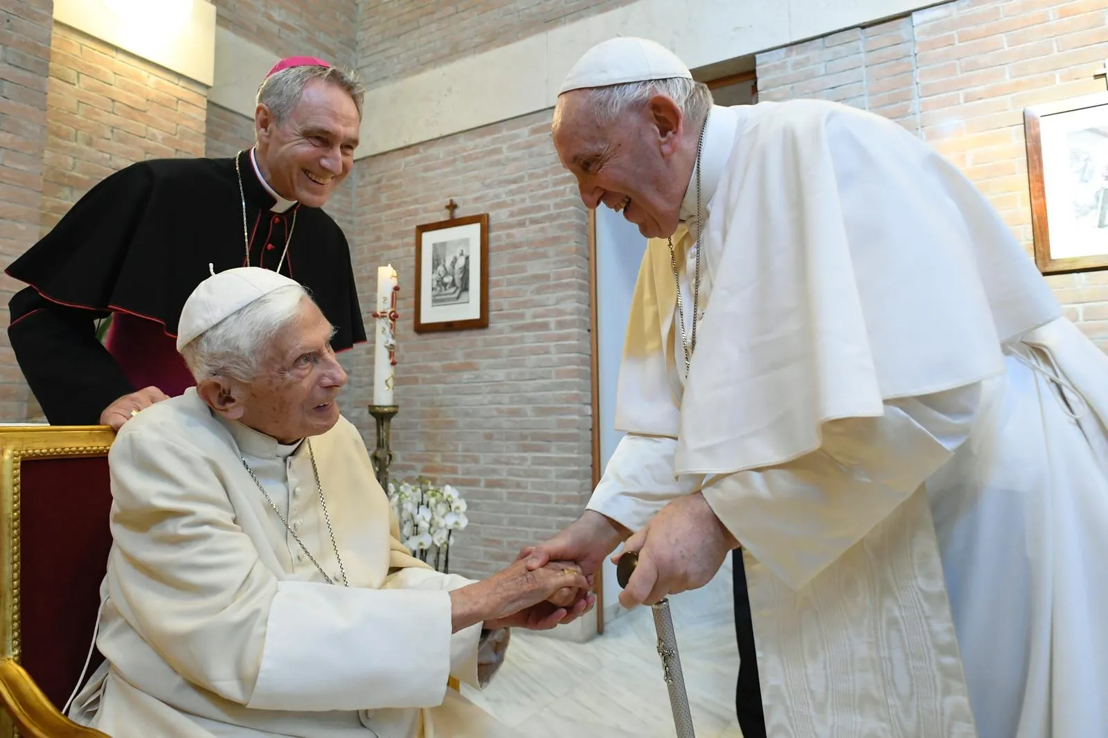 Pope Francis visits Benedict XVI on Aug. 27th, 2022. Vatican Media