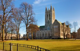 Looking up of Gasson Hall on the campus of Boston College in Chestnut Hill, Massachusetts. Shutterstock