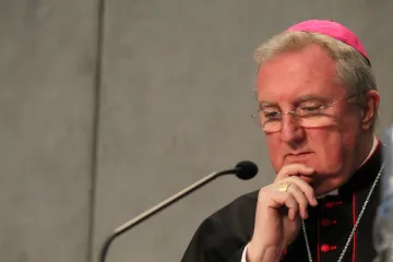 Archbishop Arthur Roche at a Vatican press conference on Feb. 10, 2015.