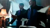 Father Esquibel (Daniel Zovatto) and Father Gabriele Amorth (Russell Crowe) in Screen Gems’ The Pope's Exorcist.