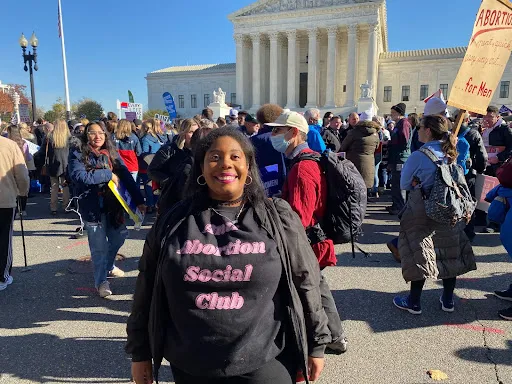 Mallory Finch, from Charlotte, North Carolina, was among the pro-life demonstrators outside the U.S. Supreme Court on Dec. 1, 2021.