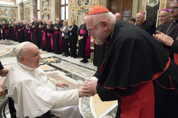 Cardinal Reinhard Marx and fellow bishops from Germany meeting with Pope Francis at the Vatican, Nov. 17, 2022