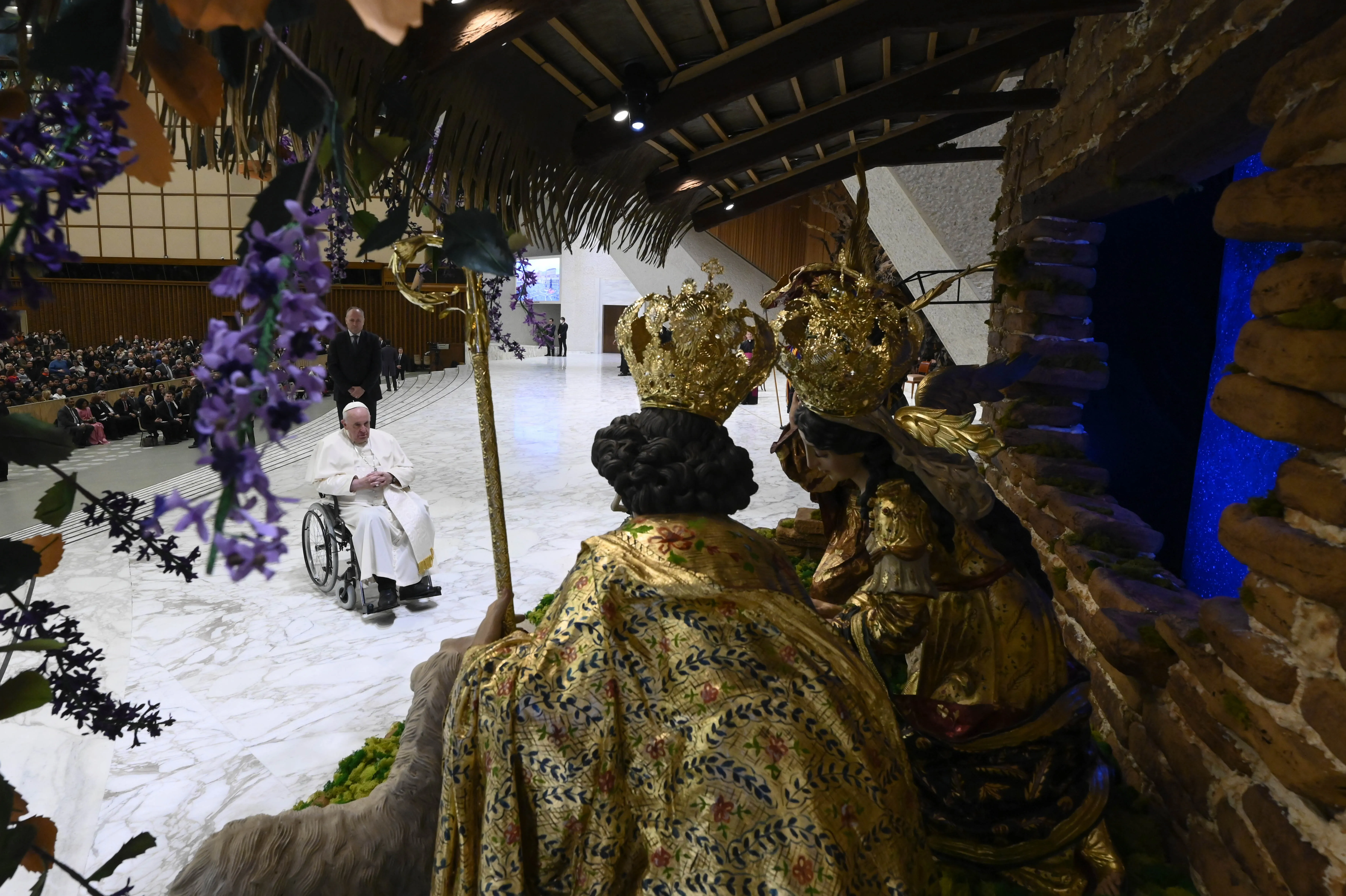 The nativity scene at the general audience with Pope Francis, Dec. 21, 2022. Vatican Media 