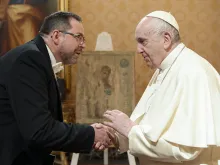 Pope Francis receives Ukraine's ambassador to the Holy See, Andrii Yurash, April 7, 2022