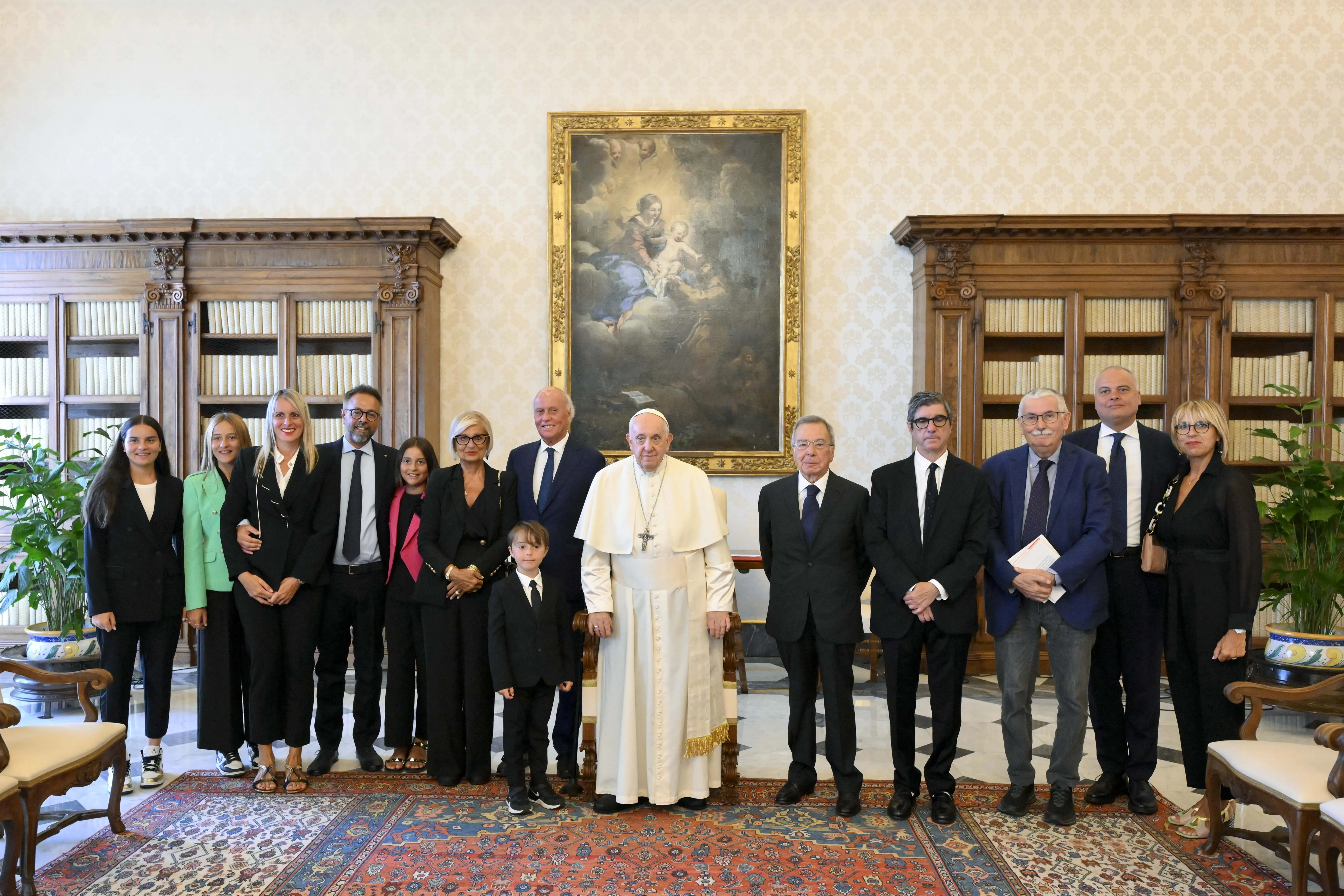 Pope Francis accepts the “È Giornalismo” prize from Italian journalists at the Apostolic Palace on Aug. 26, 2023. Vatican Media