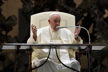 Pope Francis speaking to seminarians at the Vatican, Oct. 26, 2022