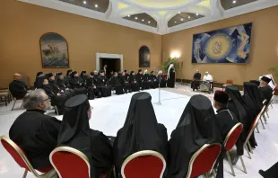 Pope Francis meets with bishops of the Synod of the Ukrainian Greek Catholic Church at the Vatican on Sept. 6, 2023. Credit: Vatican Media