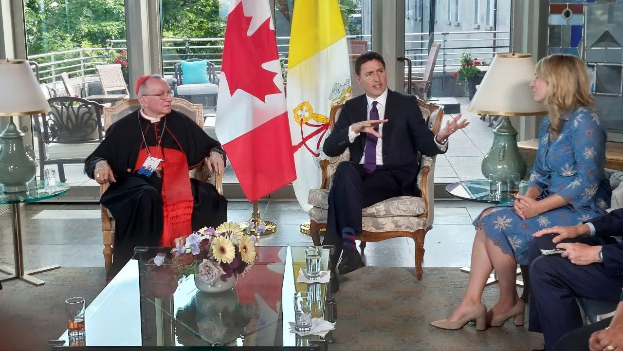 Canadian Prime Minister Justin Trudeau and other government officials held bilateral meetings with Pope Francis and Cardinal Pietro Parolin on July 27, 2022, during the pope's trip to that country.?w=200&h=150
