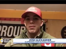 Josh Alexander was first suspended for protesting his school’s transgender policy in November, on the grounds he was “bullying.”