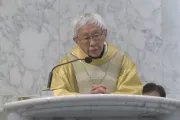 Cardinal Zen speaks during a Mass on May 24, 2022 after appearing in court in Hong Kong.