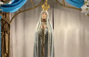 The statue of Our Lady of Fatima was returned to St. Andrew the Apostle Catholic Church in Gibbsboro, N.J., Sept. 7, 2022. Msgr. Louis Marucci