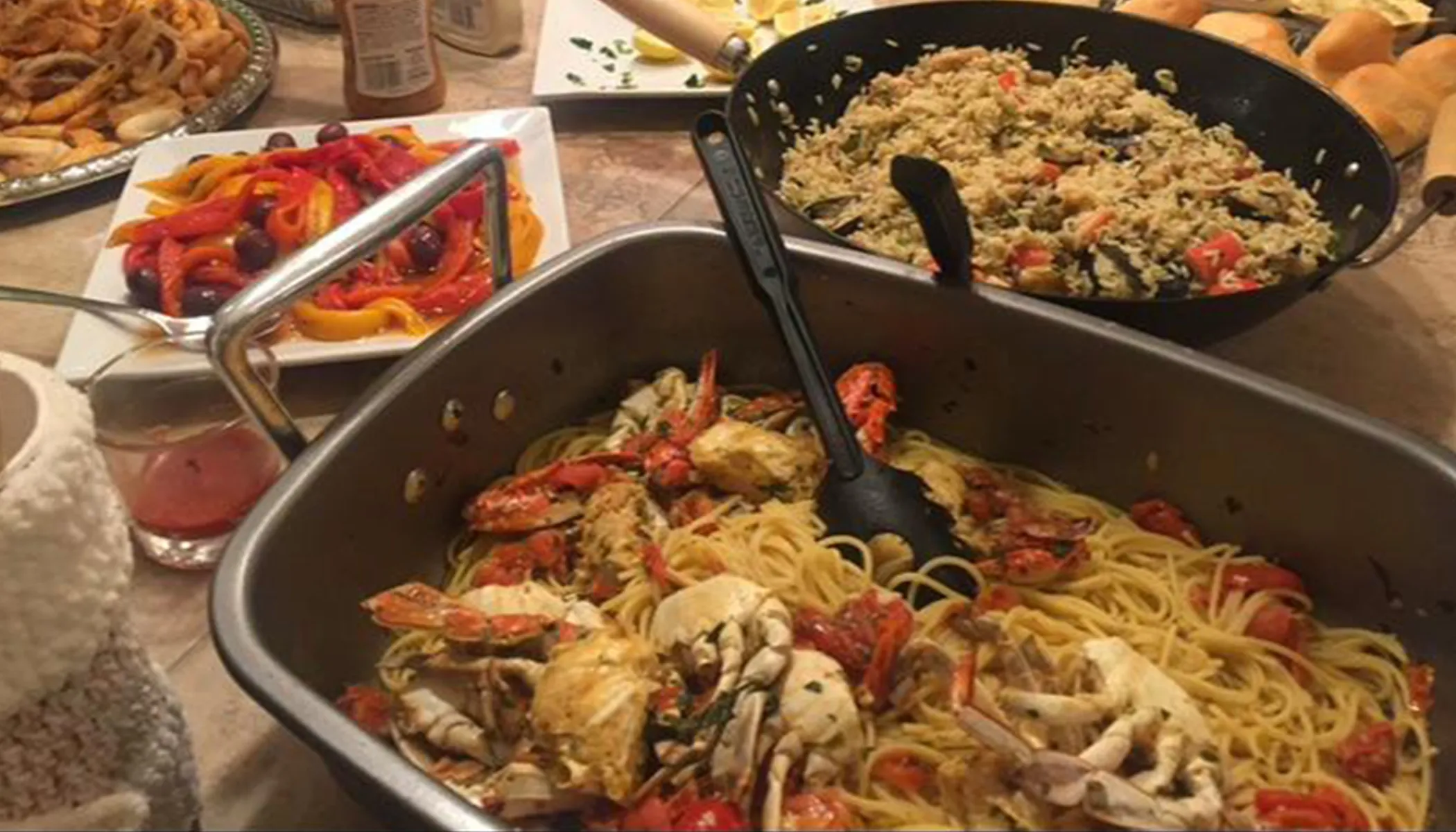 A traditional pasta dish served on Christmas Eve for the Feast of the Seven Fishes. Francesca Pollio Fenton / CNA