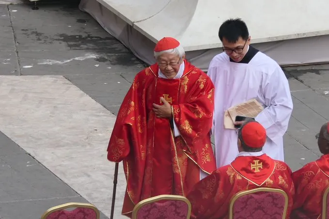Cardinal Joseph Zen, former bishop of Hong Hong, attends the funeral Mass for Pope Emeritus Benedict XVI on Jan. 5, 2023, in St. Peter's Square.?w=200&h=150