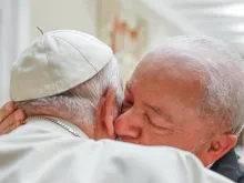 Pope Francis embraces Brazil’s President Luiz Inácio Lula da Silva at the Vatican on June 21, 2023.