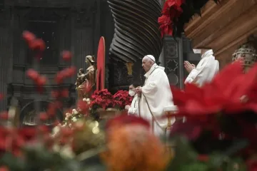 Pope Francis offers Christmas Mass in St. Peter's Basilica on Dec. 24, 2021