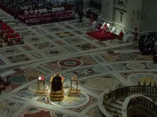 Cardinal Raniero Cantalamessa preaches at the Good Friday liturgy in St. Peter’s Basilica, April 15, 2022.