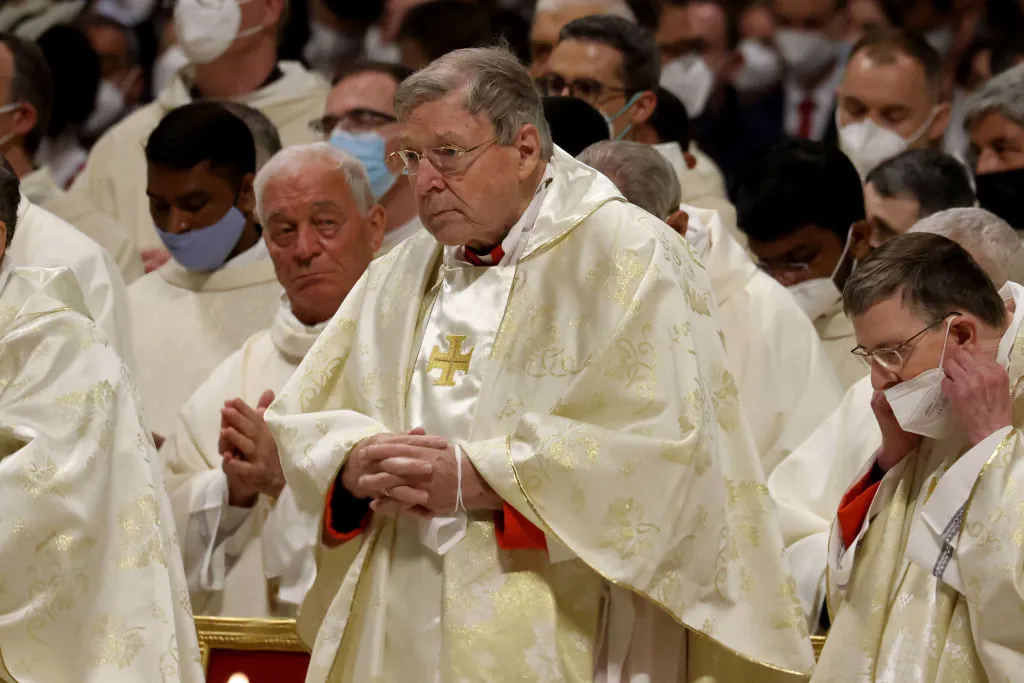 Former Archbishop of Sydney Cardinal George Pell attends the Easter Vigil Mass in St. Peter's Basilica on April 16, 2022, in Vatican City, Vatican. Photo by Franco Origlia/Getty Images