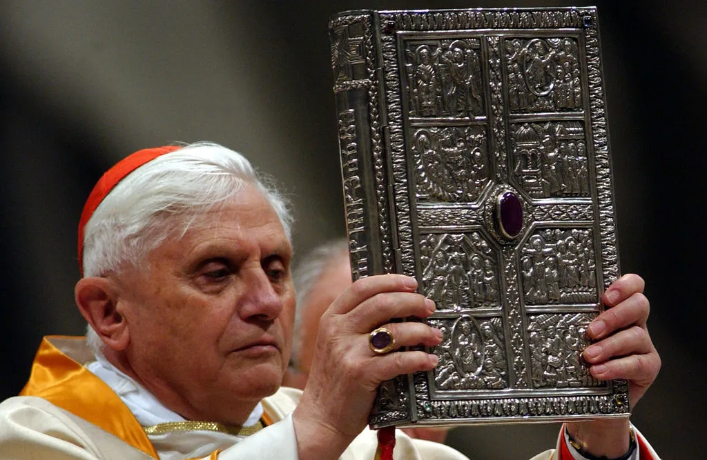 Cardinal Joseph Ratzinger at the Easter Vigil in St. Peter's Basilica on March 26, 2005, in Vatican City.?w=200&h=150