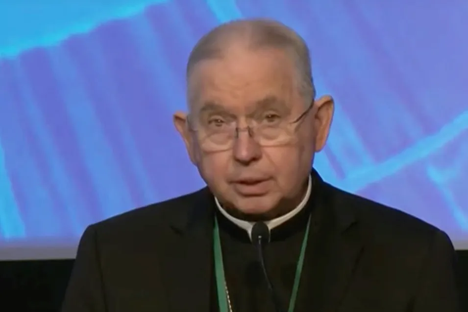 Archbishop José H. Gomez of Los Angeles, the outgoing president of the United States Conference of Catholic Bishops, speaking on Nov. 15, 2022, at the conference's fall assembly in Baltimore.?w=200&h=150