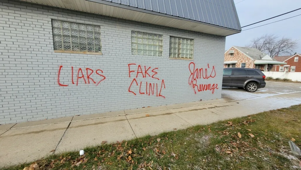 A Detroit-area pro-life pregnancy center and the home of one of its board members were spray-painted with threatening messages early in the morning of Dec. 17, 2022.?w=200&h=150