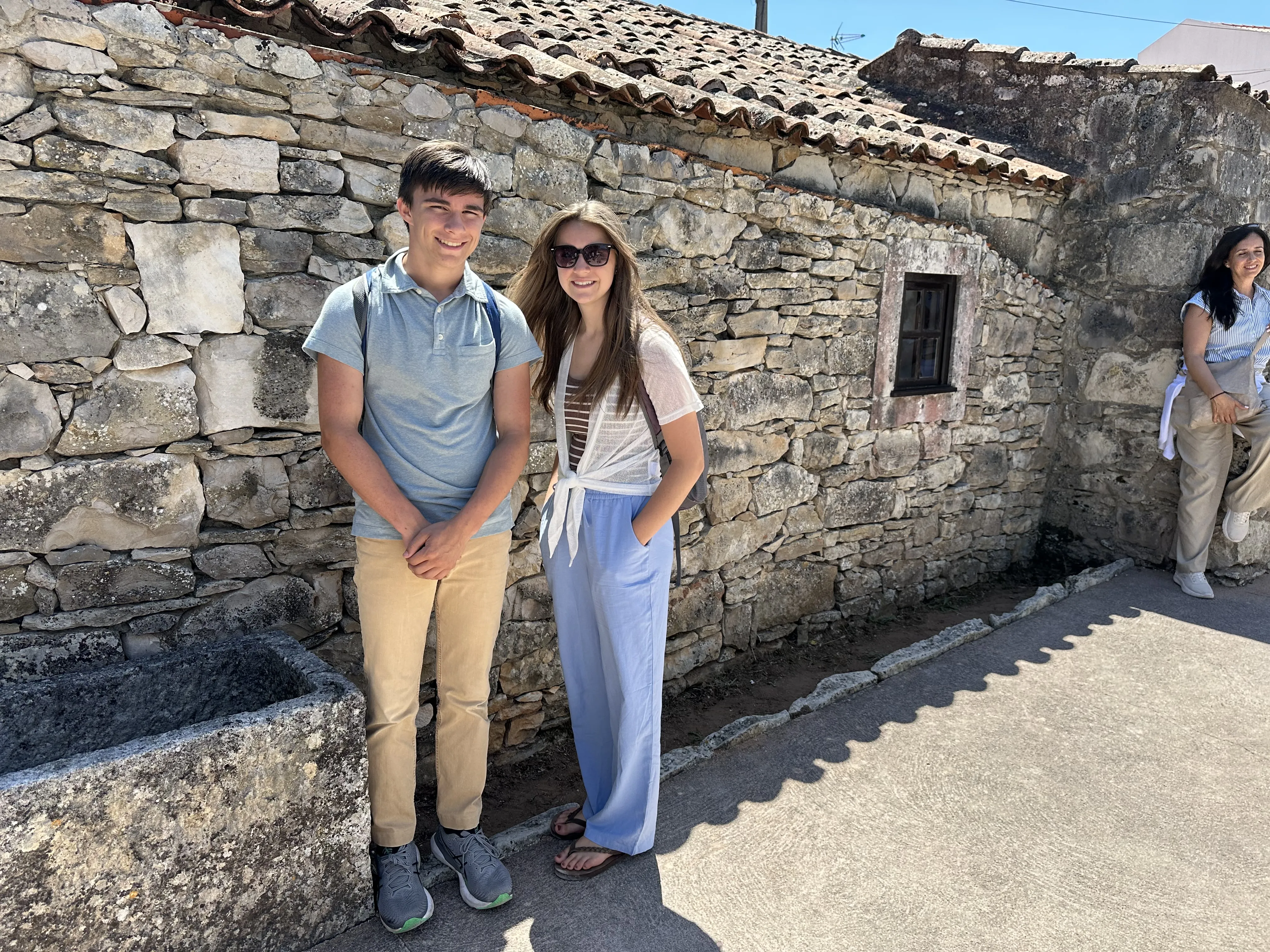 Thomas and Rosie Love outside of the home of Jacinta and Francisco Marto in Fatima, Portugal. Photo credit: Alexis Love