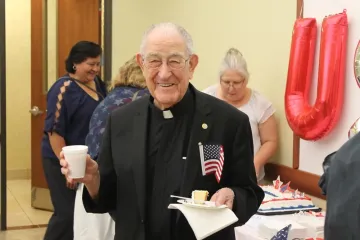 Fr. Luis Urriza, O.S.A., at a celebration of his gaining American citizenship in August 2019.