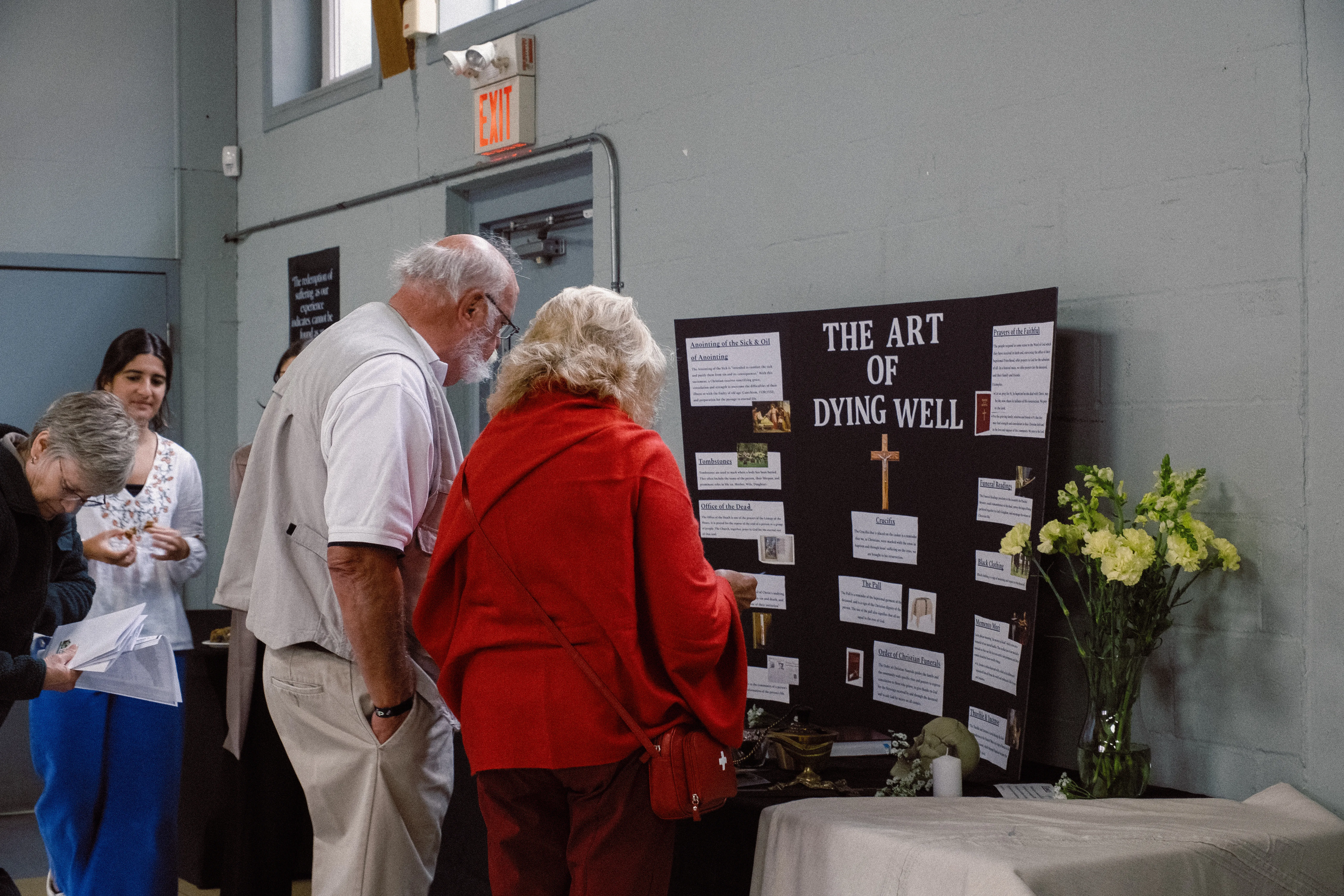 At the Sept. 23, 2023, open-house event called “The Church as an Expert in Humanity," there were table displays of ministries in the diocese who are doing the best work on suffering, death, grief, and caregiving. Credit: Edward Chan/Community Productions