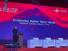Archbishop Bashar Warda speaking at the R20 Summit in Indonesia, Nov. 2, 2022