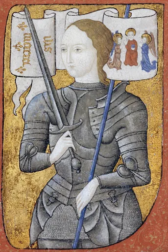 One of the three earliest paintings of St. Joan of Arc, dated to 1450, from the Archives Nationales in France. Wiki Commons