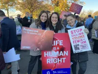 Keara Brown, originally from Columbus, Ohio, came with her Washington, D.C. team from pro-life group Live Action. They attended the pro-life rally outside the U.S. Supreme Court on Dec. 1, 2021.