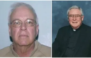 Father Frederick Lenczycki (left) admitted to abusing more than 30 children in three states; Bishop Joseph Imesch of the Diocese of Joliet had recommended him for a transfer without disclosing allegations against the priest. Credit: Illinois Department of Corrections; Diocese of Joliet
