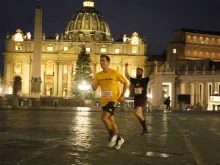 Runners in the 13th Annual Thanksgiving Turkey Trot around Vatican City on Nov. 24, 2022.