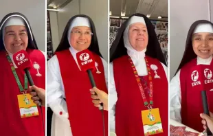 From left to right: Sister Mary Grace of the Sorrowful, Sister Mariana of the Wounds of Jesus, the Mother Superior Alma Ruth, and Sister Mary Magdalene of the Sacred Heart. Credit: EWTN News