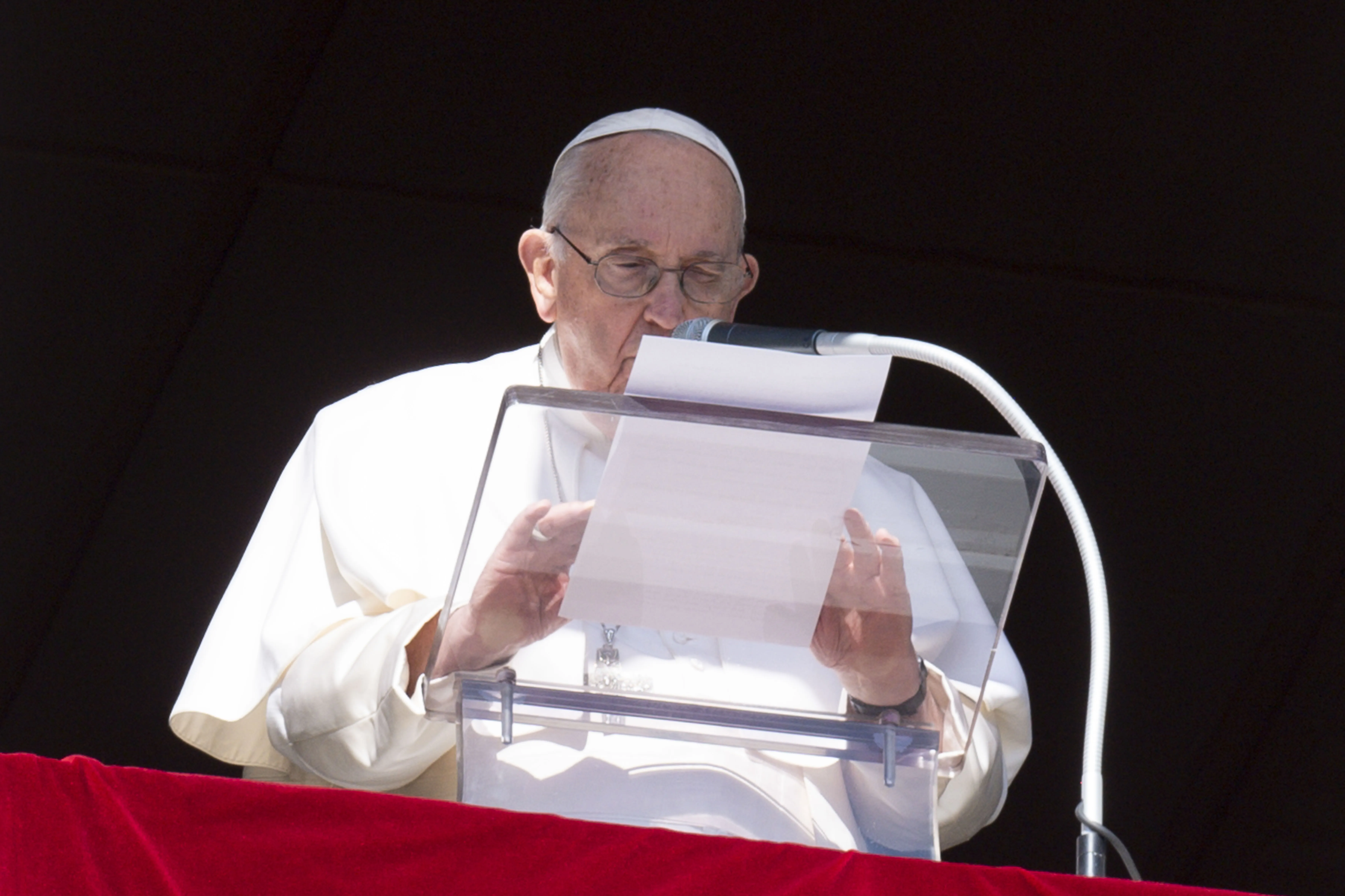 Pope Francis delivers the Angelus address on Feb. 12, 2023.?w=200&h=150