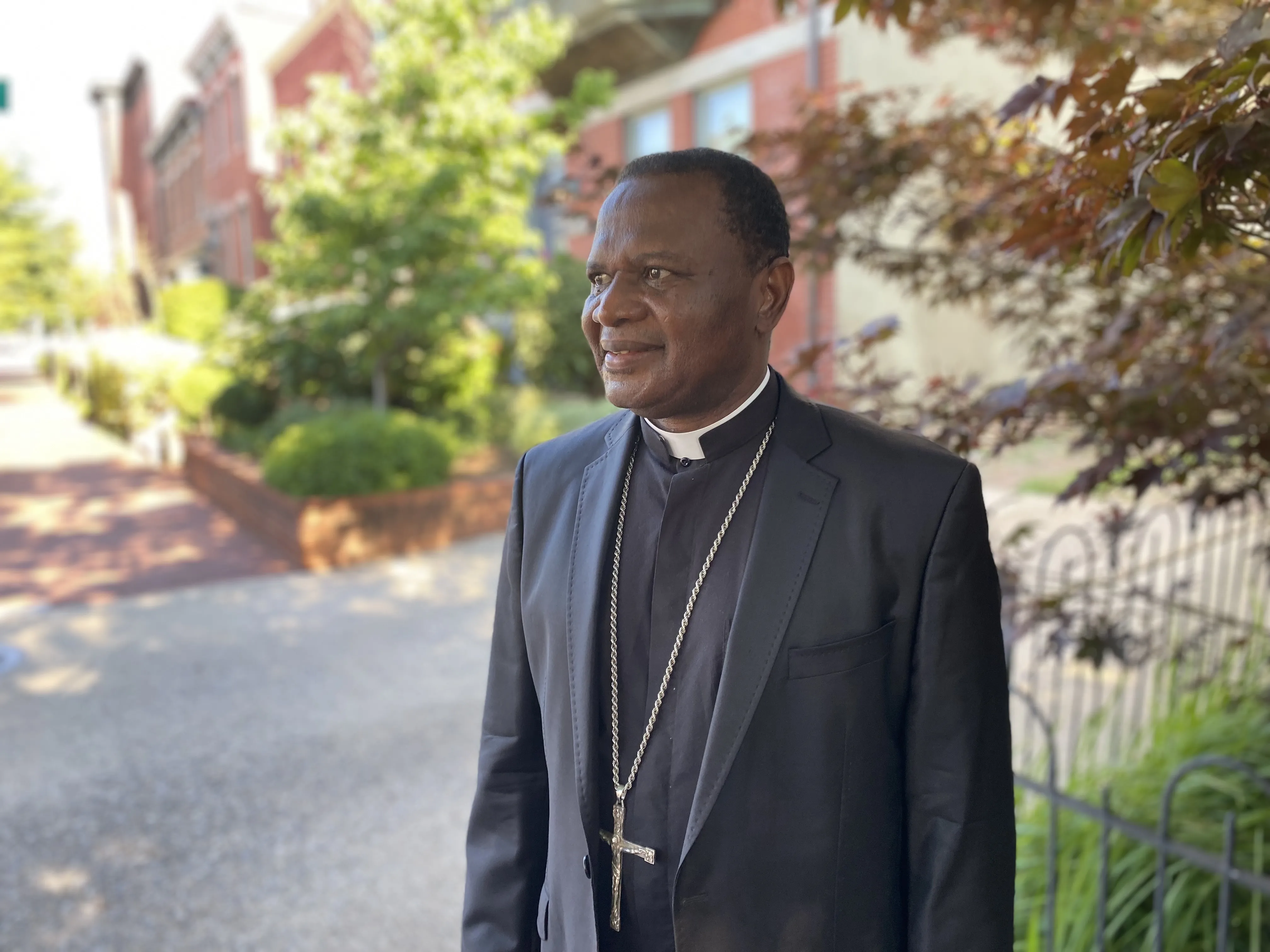 Bishop Jude Arogundade in Washington, D.C., on June 30, 2022 outside the Belmont House, where he attended a breakfast social with U.S. congressmen and religious freedom advocates.?w=200&h=150