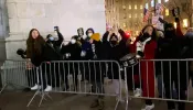 Pro-abortion demonstrators yelled obscenities at people leaving a pro-life vigil at St. Patrick's Cathedral in New York City on Jan. 22, 2022.
