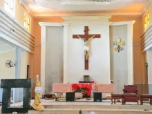 Altar of St. Francis Xavier Owo Catholic Parish of Ondo Diocese, Nigeria, where dozens were slain in a massacre on June 5, 2022.