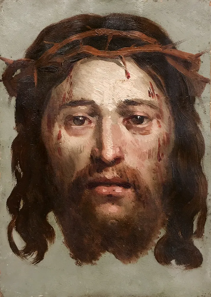 "The Holy Face," attributed to Simon Vouet (1590–1649) or Claude Mellan (1598–1688), from a private collection. Courtesy of Pierre-Marie Dumont